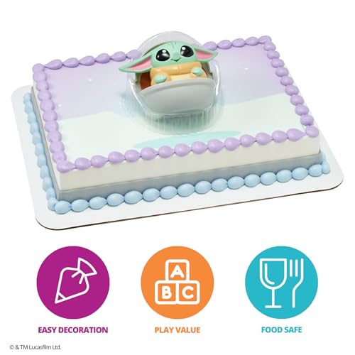 STAR WARS: The Mandalorian Grogu Cake Topper with Hover Pram