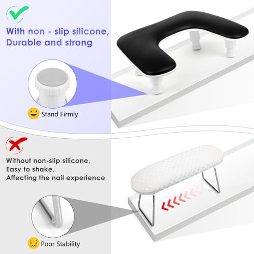 LIONVISON Adjustable U-Shaped Nail Arm Rest - Ergonomic Manicure Hand Stand