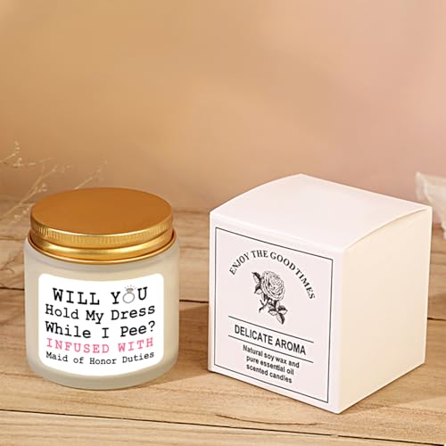 Lavender Scented Candle - Maid of Honor Proposal Gift - 4oz