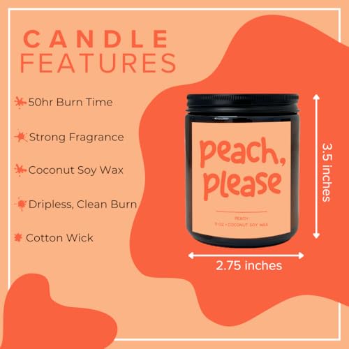 Peach Scented Candle - 9oz Aromatherapy Candle for Home Decor