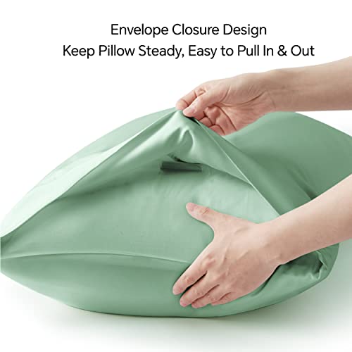 Cooling Body Pillowcase - Silky Soft Rayon from Bamboo, Mint Green, 20"x54"