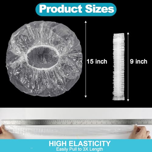 50 PCS Extra Large Disposable Shower Caps - Waterproof Elastic Hair Covers