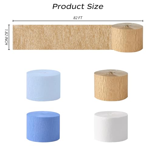 Blue Crepe Paper Streamers - 8 Rolls for Party Decorations