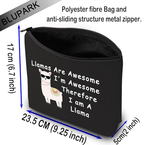 I'm A Llama-BK Llama Makeup Bag - Fun Gift for Women, Travel Friendly, Polyester, 9.25x6.69 inches