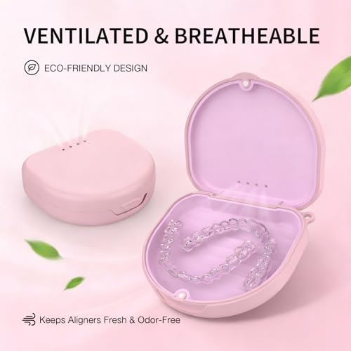 HEMILAB 2-Pack Slim Aligner Case with Vent Holes & Silicone Liner