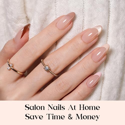 Beetles Almond-Cappuccino Mousse French Press On Nails Kit - 224Pcs