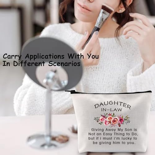 Daughter-in-Law Wedding Gift Cosmetic Bag - Keepsake Bridal Pouch