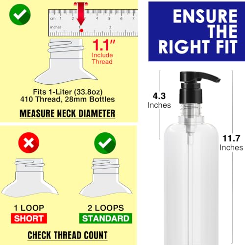 2-Pack Shampoo Pump Dispenser for 33.8 oz Bottles - Black & White