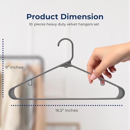 SereneLife 10 Pack Plastic Hangers - Durable, Space-Saving Clothes Organizers