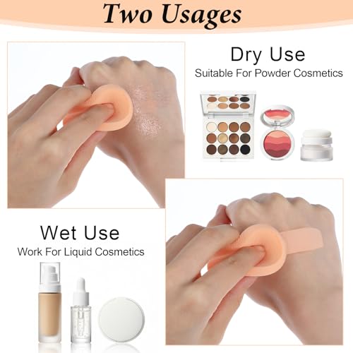 12 PCS Nude Round Makeup Sponges for Foundation & Blending