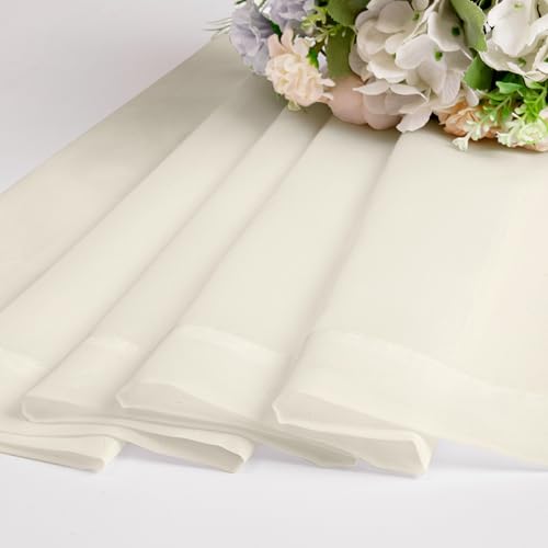 Owenie Sheer Curtains 72" Long - 2 Panel Light Filtering Drapes