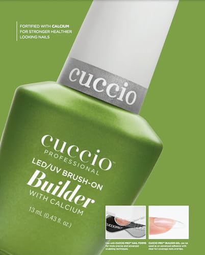 Cuccio Brush-On Builder Gel, Clear, 0.44 Fl Oz - LED/UV Soak-Off Nail Polish