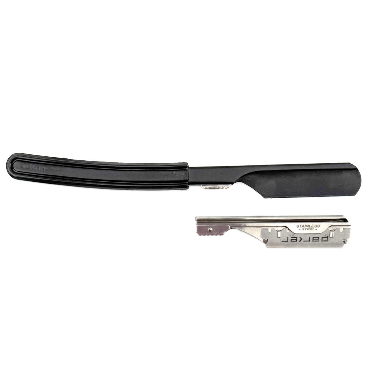 Parker Director Non-Folding Straight Barber Razor – Japanese-Style Shavette with Stainless Steel Arm, Blade Protector Cap & Ergonomic Non-Slip Handle – Ideal for Professional Barbers