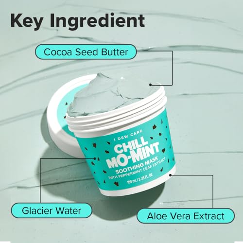 I DEW CARE Chill Mo-Mint Wash Off Face Mask - 3.38 Oz Soothing Mint Mask