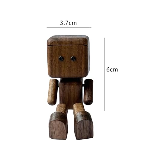 Shaking Wooden Man Figurine - 3-Inch Kinetic Wood Decor