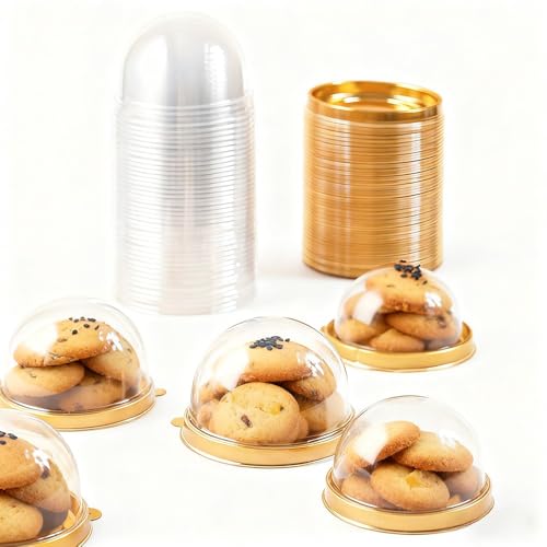 Elegant Clear Plastic Cake Boxes with Lids - 50 Pack for Cupcakes & Desserts
