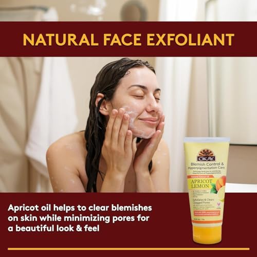 OKAY Apricot Oil Control Facial Scrub - 6 Oz Exfoliating Cleanser