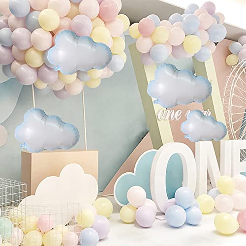 12 White Cloud Foil Balloons for Baby Shower & Birthday Parties