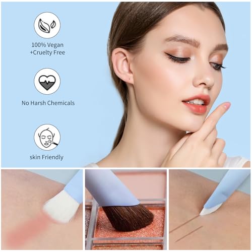 MSQ 10-Piece Professional Makeup Brush Set with Travel Bag