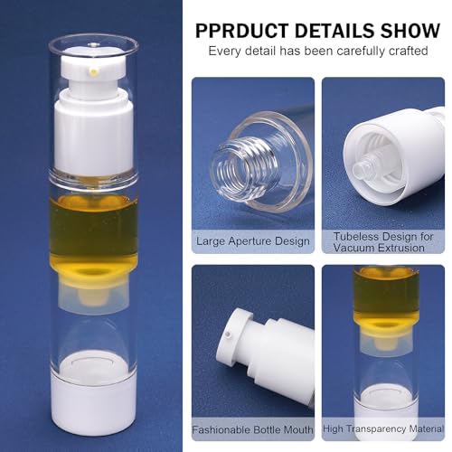 Cosywell Airless Pump Bottles 3 Pack 1.7oz - Empty Moisturizer Dispenser
