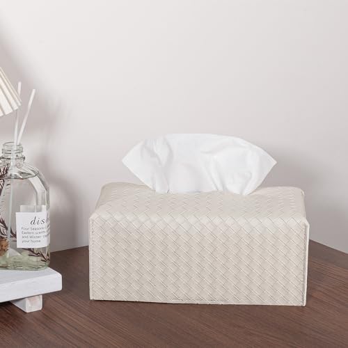 Rectangle PU Leather Tissue Box Cover - Stylish & Easy to Clean