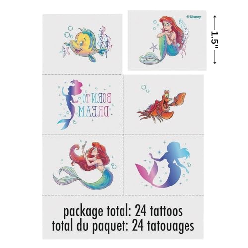 Disney The Little Mermaid Temporary Tattoos - 24 Count