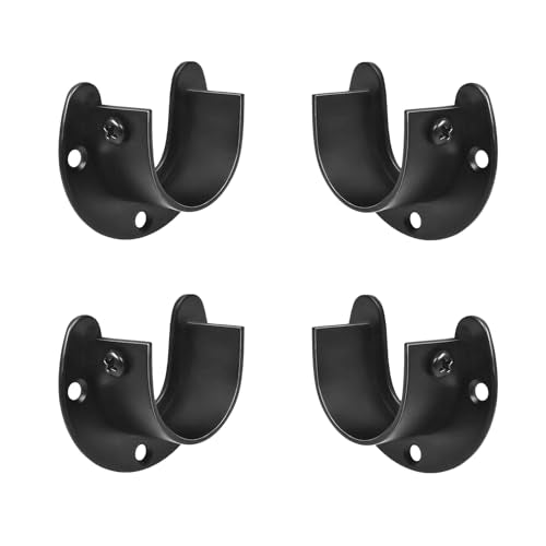 Stainless Steel U-Shaped Closet Rod Bracket - 4 Pack