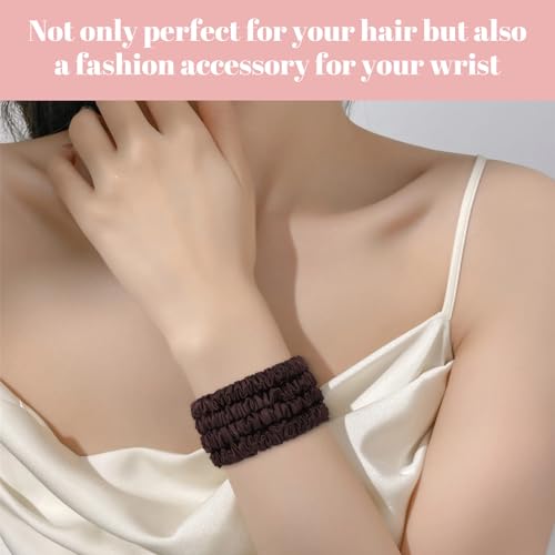 WantGor Mulberry Silk Scrunchies - 4PC Hair Ties Set