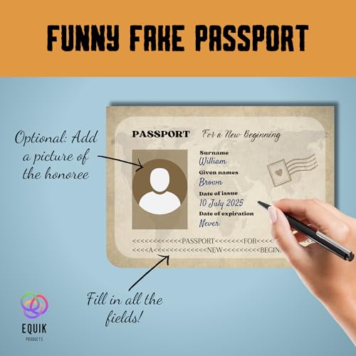 Funny Farewell Guest Book with Fake Passport for Coworkers