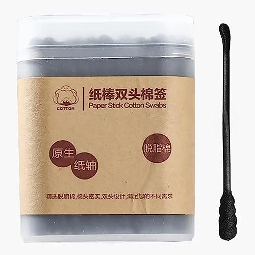 GIGIFULL Multifunctional Cotton Swabs 100 Pack with Storage Box for Ear, Nose, Makeup & Electronics