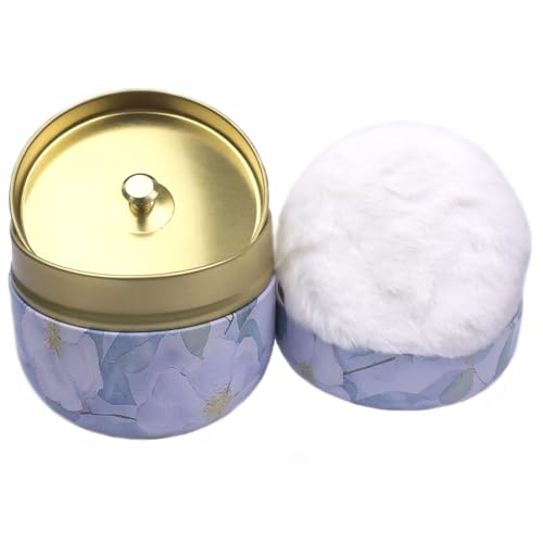 Topwon Purple Jasmine Powder Case with Puff - Body & Baby Powder Container
