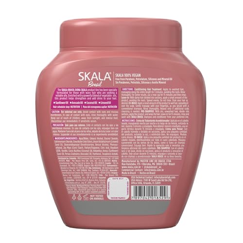 SKALA Dona 2-in-1 Treatment & Leave-In Conditioner Pack 35.3oz - Vegan Hair Mask for Smooth & Wavy Hair