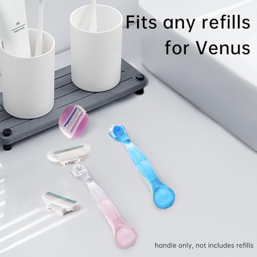 TEITEAI 2 Pack Replacement Razor Handle for Venus Razors - Pink