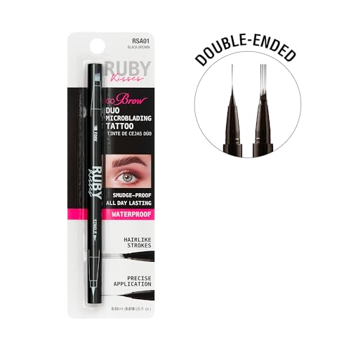 Ruby Kisses Go Brow Microblading Eyebrow Pen - Waterproof Dual-Ended Tool