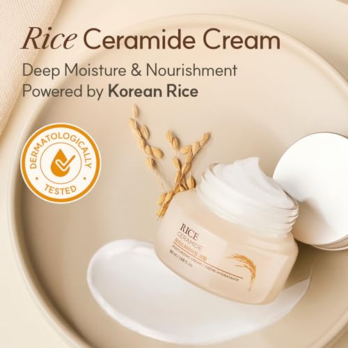 The Face Shop Rice Ceramide Moisturizing Face Cream 1.69 fl oz – Deep Hydration for Sensitive Skin