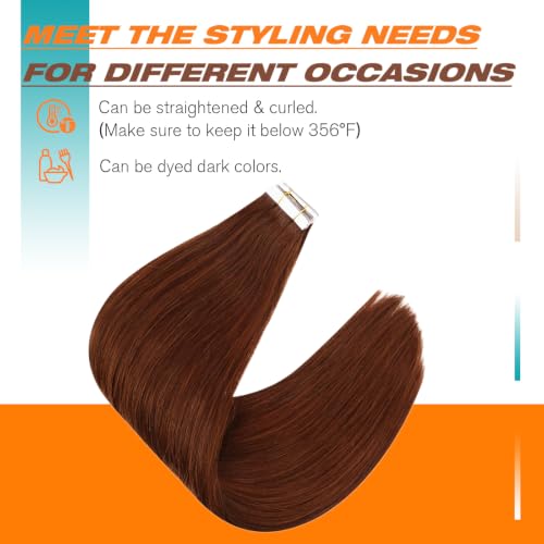 Sunny Hair Tape-in Hair Extensions 18#33 Warm Mahogany Brown 10pcs