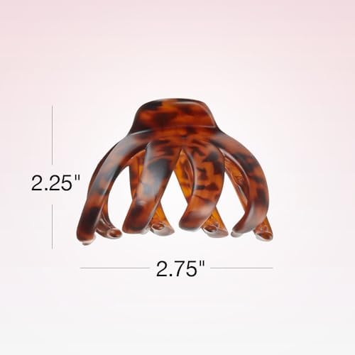 Scunci Octopus Claw Clips for Thick Hair - Tortoise Brown & Black, 2 Count