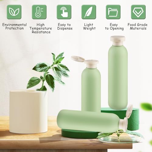 8.8 oz Refillable Travel Shampoo Bottles - 9 Pack with Flip Cap