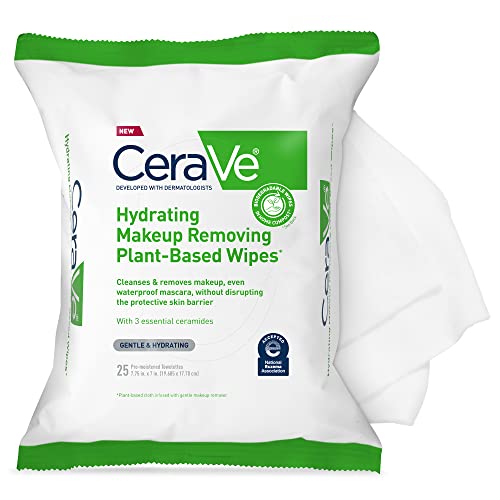 CeraVe Hydrating Makeup Remover Wipes, 25ct - Fragrance-Free and Plant-Based