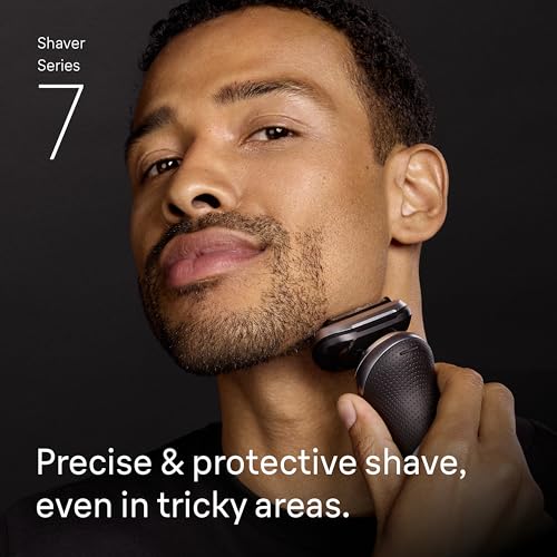 Braun Series 7 Electric Shaver for Men, Wet & Dry Foil Razor, 4-in-1 SmartCare Clean & Charge Center, Precision Trimmer Attachment, Replacement Shaver Head, Travel Case, Grey 7187ps