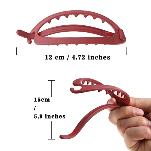 AWAYTR French Concord Claw Clips - 6 Pack Large Flat Hair Clips for Styling