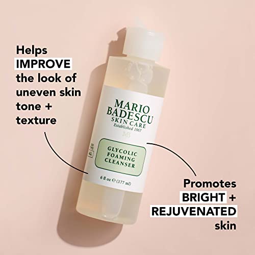 Mario Badescu Glycolic Foaming Cleanser, Exfoliating Face Wash - 6 Ounce