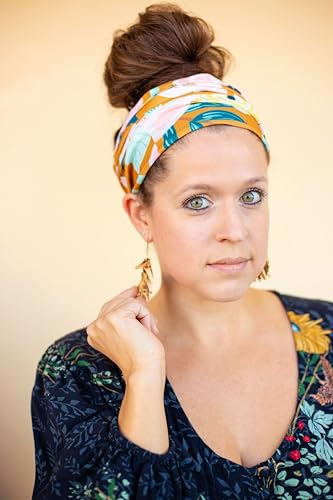 Karma Wide Fabric Headband for Women - Stretchy Hair Scarf, Casual & Sporty