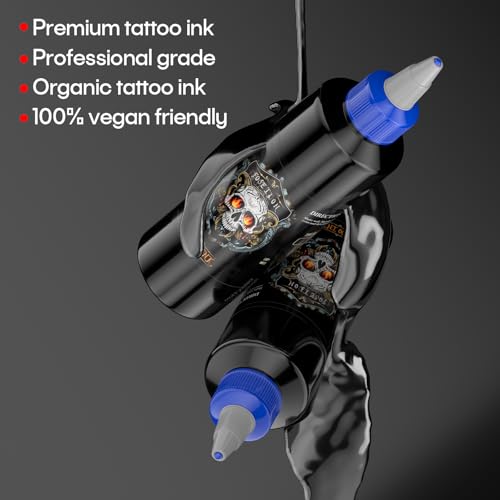Vidattx Poseidon Premium Black Tattoo Ink - 8oz Professional Vegan Pigment