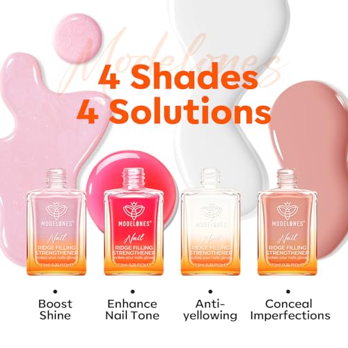 Modelones Nail Strengthener and Growth Kit - 4 Pcs Repair Polish Set