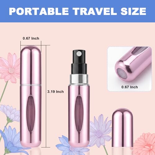 8-Pack Mini Refillable Perfume Travel Bottles with Atomizer