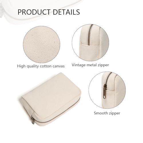 YONBEN Cotton Canvas Makeup Bag - Stylish and Durable Travel Organizer