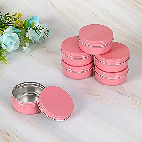 Healthcom 12 Pack 2 Oz Pink Aluminum Travel Storage Tins