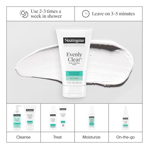 Neutrogena Evenly Clear Acne Cleansing Mask, 4.2 oz - 3.5% Benzoyl Peroxide