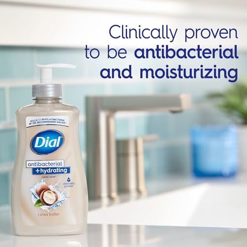 Dial Antibacterial Plus Hydrating Shea Butter Liquid Hand Soap, 11oz (Pack of 4)